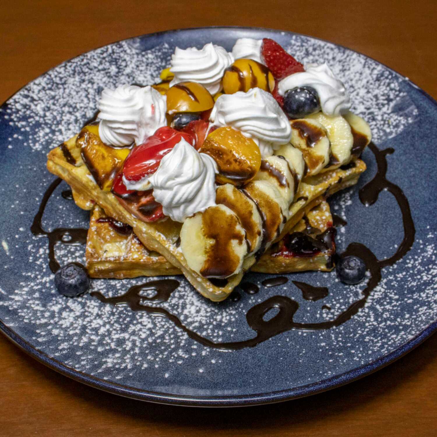 Waffle de Fruta Flambeada 2 uds