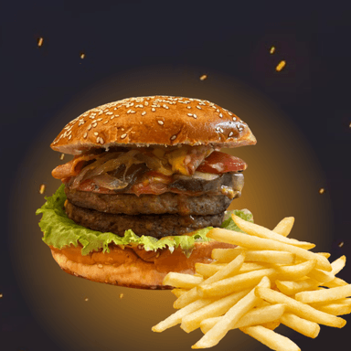 HAMBURGUESA DOBLE C/PAPAS