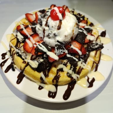 Waffles Con Helado