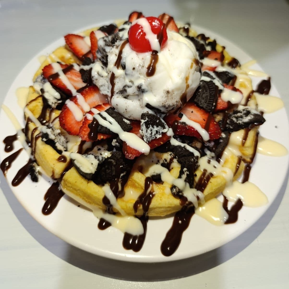 Waffles Con Helado