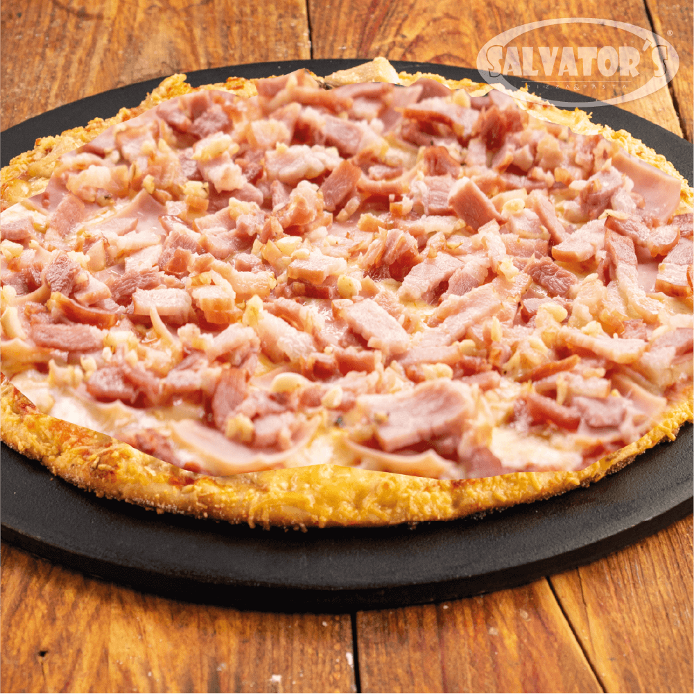 Pizza Tocineta Ajo Jamón