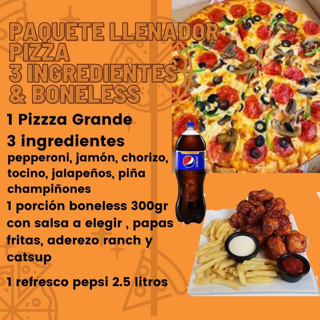 Paquete Llenador Pizza 3 Ingredientes & Boneless