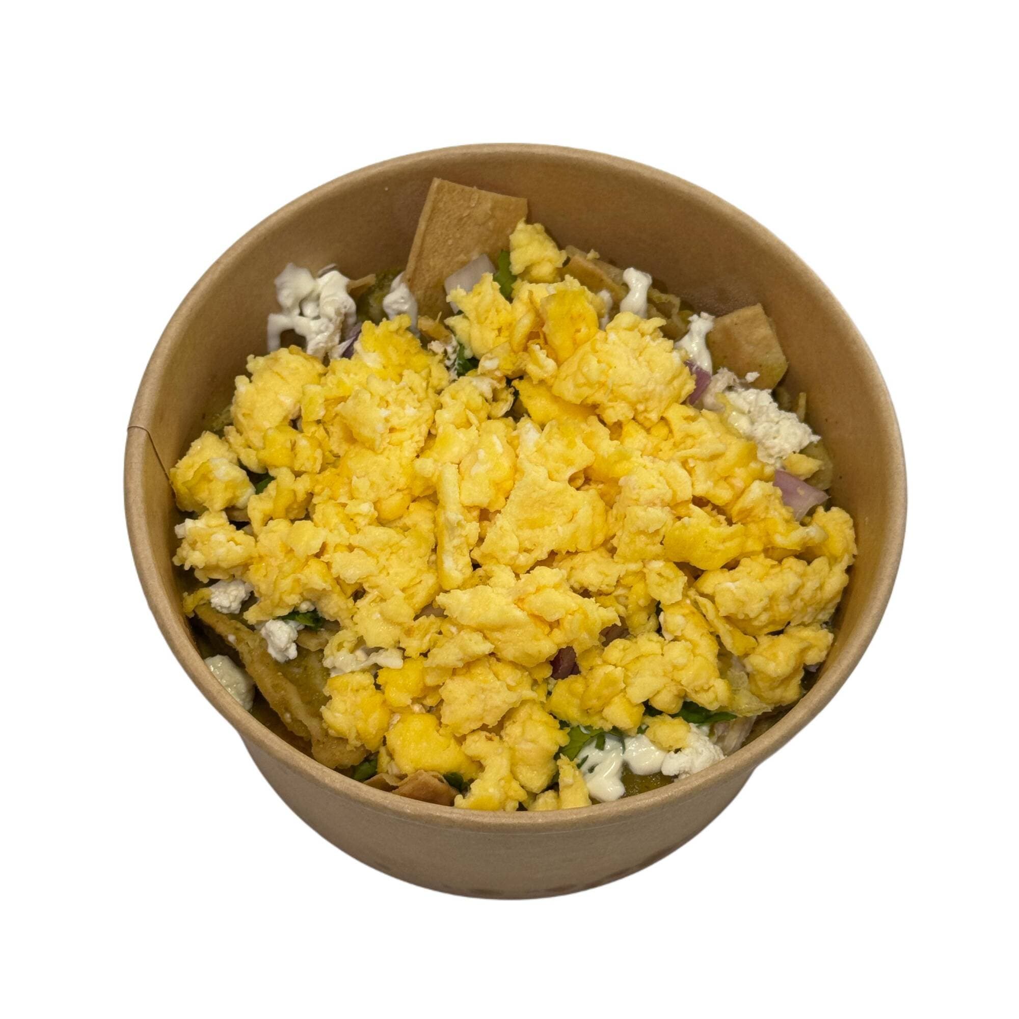 Chilaquiles verdes con huevo revuelto