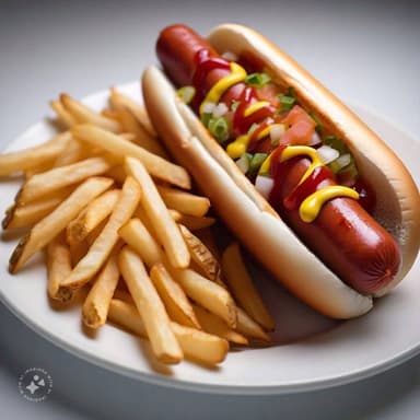 HOT DOG DE PAVO + PAPAS FRANCESAS