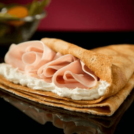 Crepa de Queso Philadelphia y Jamon.
