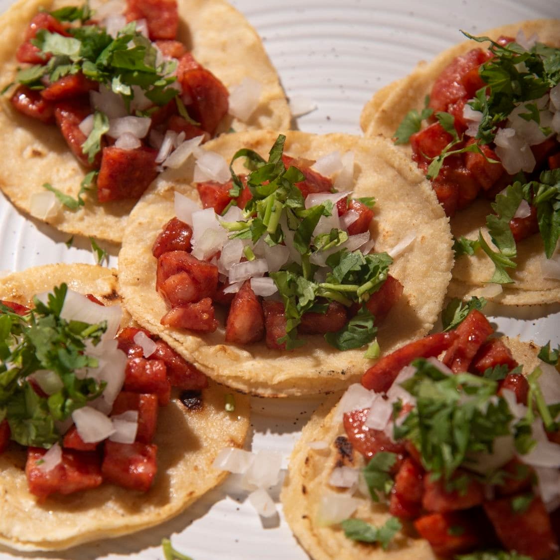 Taco de choriso (cerdo).
