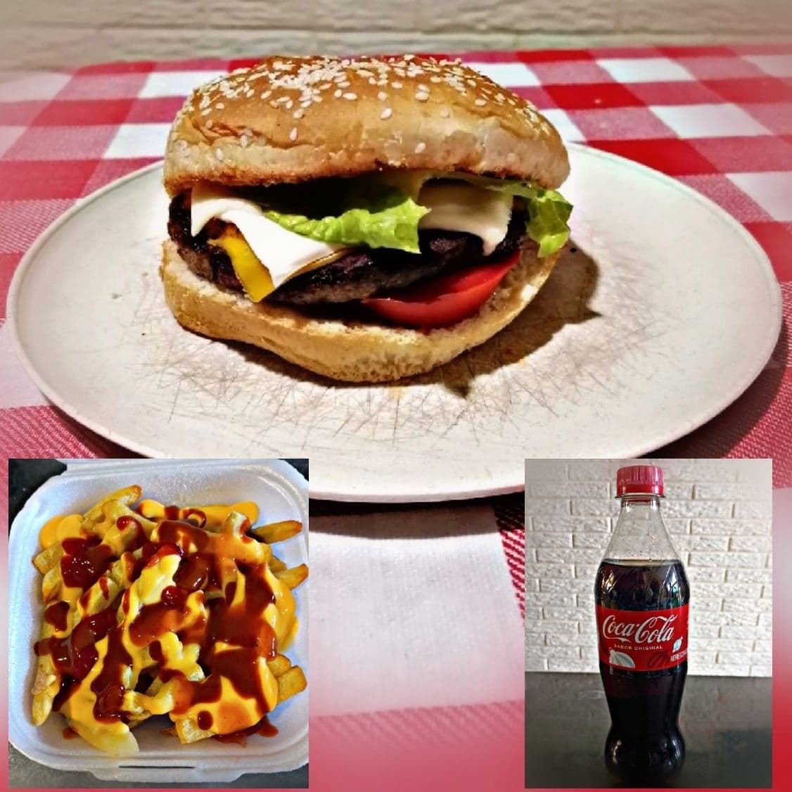 Combo Hamburguesa 3 Quesos-papas-refresco