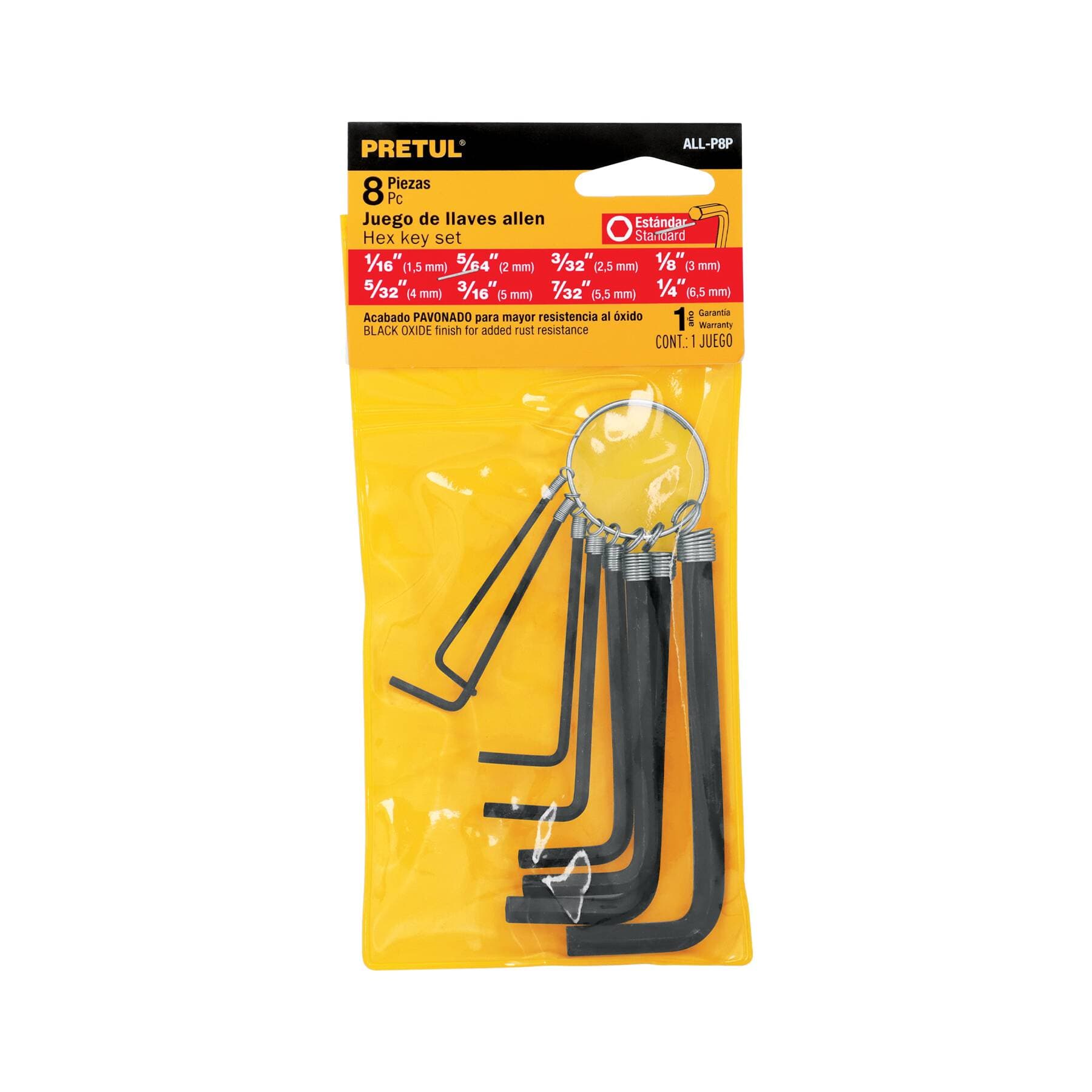 JGO LLAVE ALLEN STD 8PZ ALL-P8P 21850 190021