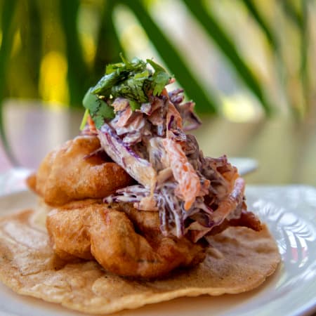Tostada de Camarón Capeado