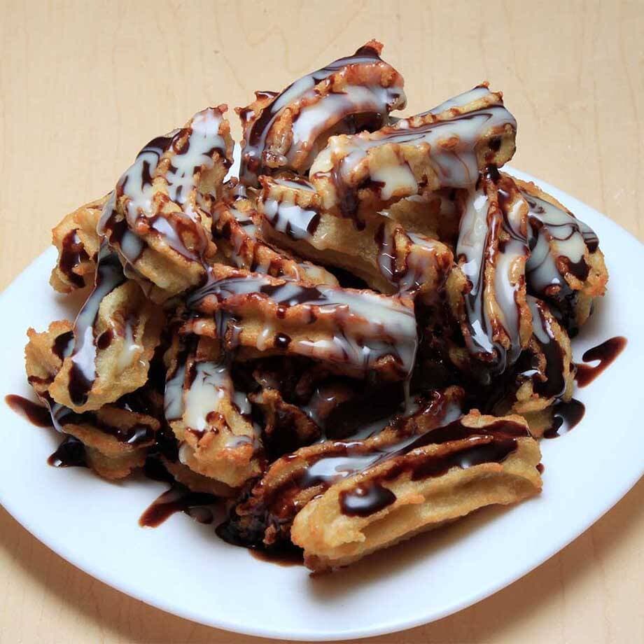 24 Mini Churros con Lechera y Chocolate