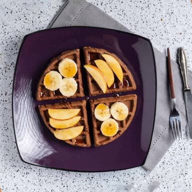 Waffle de chocolate 4 ingredientes