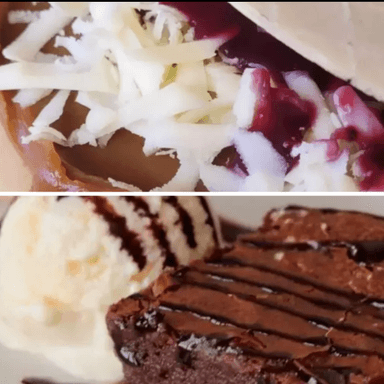 Brownie con helado + Oblea