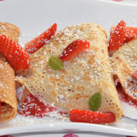 Crepas de Fresa y Queso Crema
