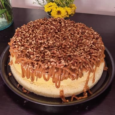 Cheesecake Japones Decorado con Dulce de Leche
