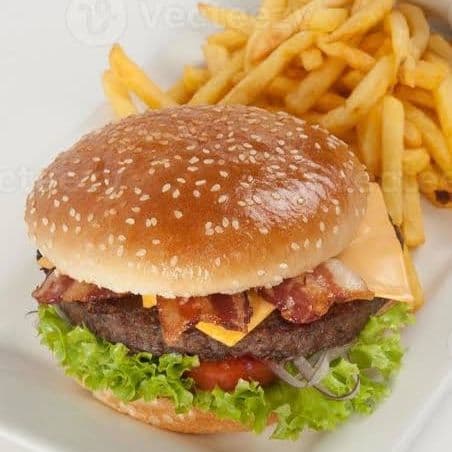 Hamburguesa de Res C/Papas