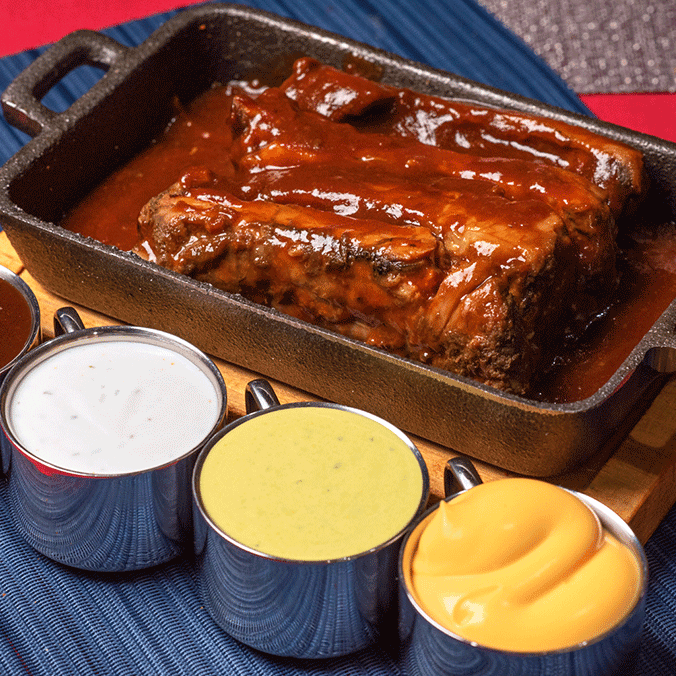 Costillas bañadas en salsa BBQ 500gr.