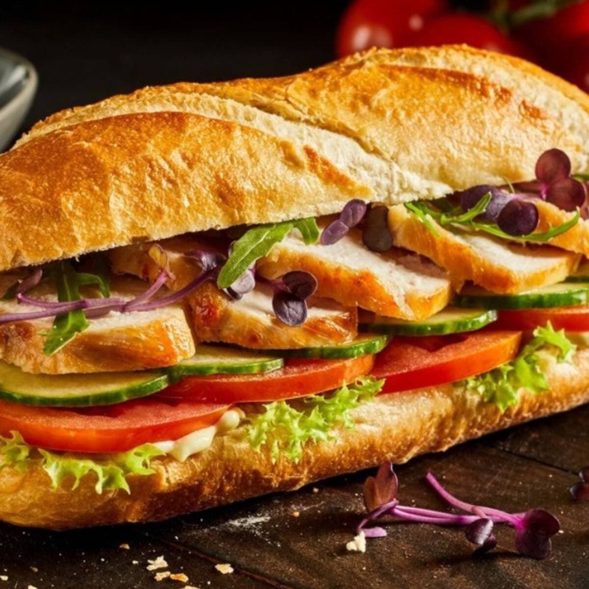 Baguette con Milanesa de Pollo 23cm