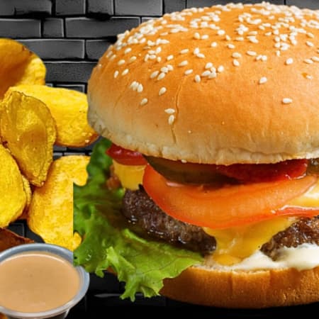 Hamburguesa Clasica+papas Nativas