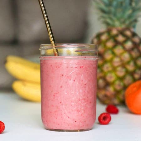 Jugo de piña y fresa