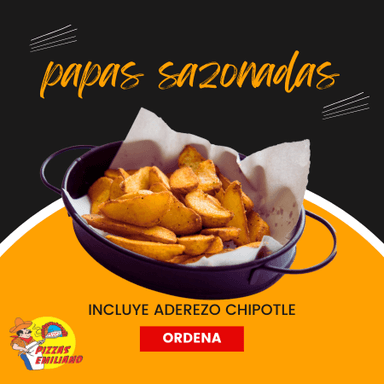 1/2 Litro de Papas Sazonadas con Aderezo Chipotle