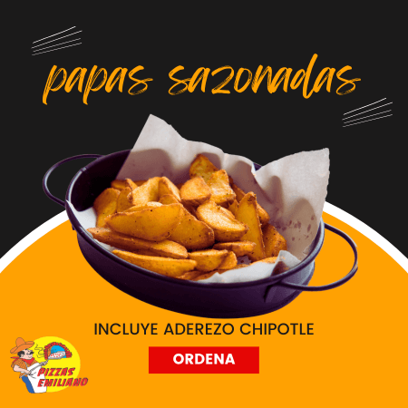 1/2 Litro de Papas Sazonadas con Aderezo Chipotle