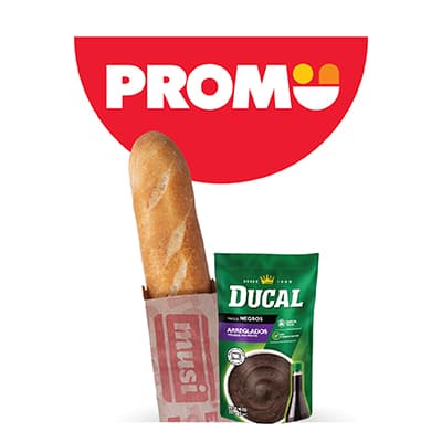 1 Pan Frances Simple + Frijoles Molidos arregla...