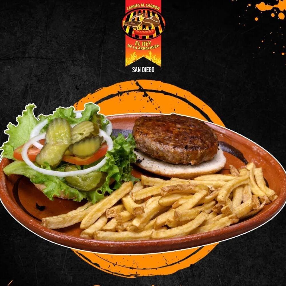 HAMBURGESA DEL REY + REFRESCO O AGUA DE SABOR
