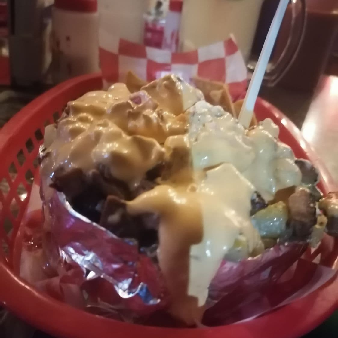 Papa Sencilla con Queso y Tocino
