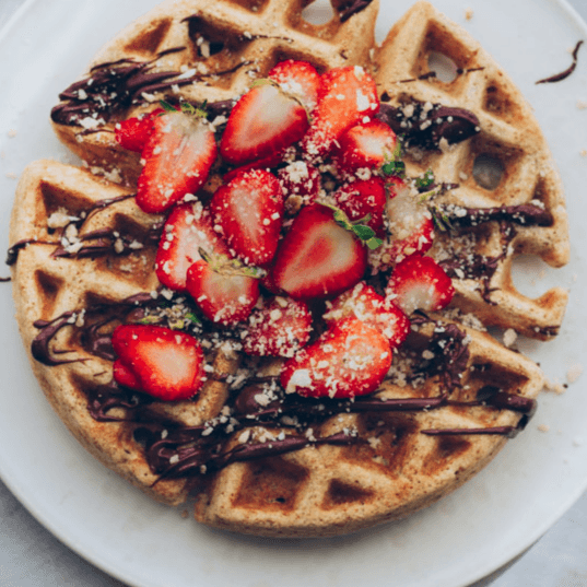 Waffle de Nutella con Fresa