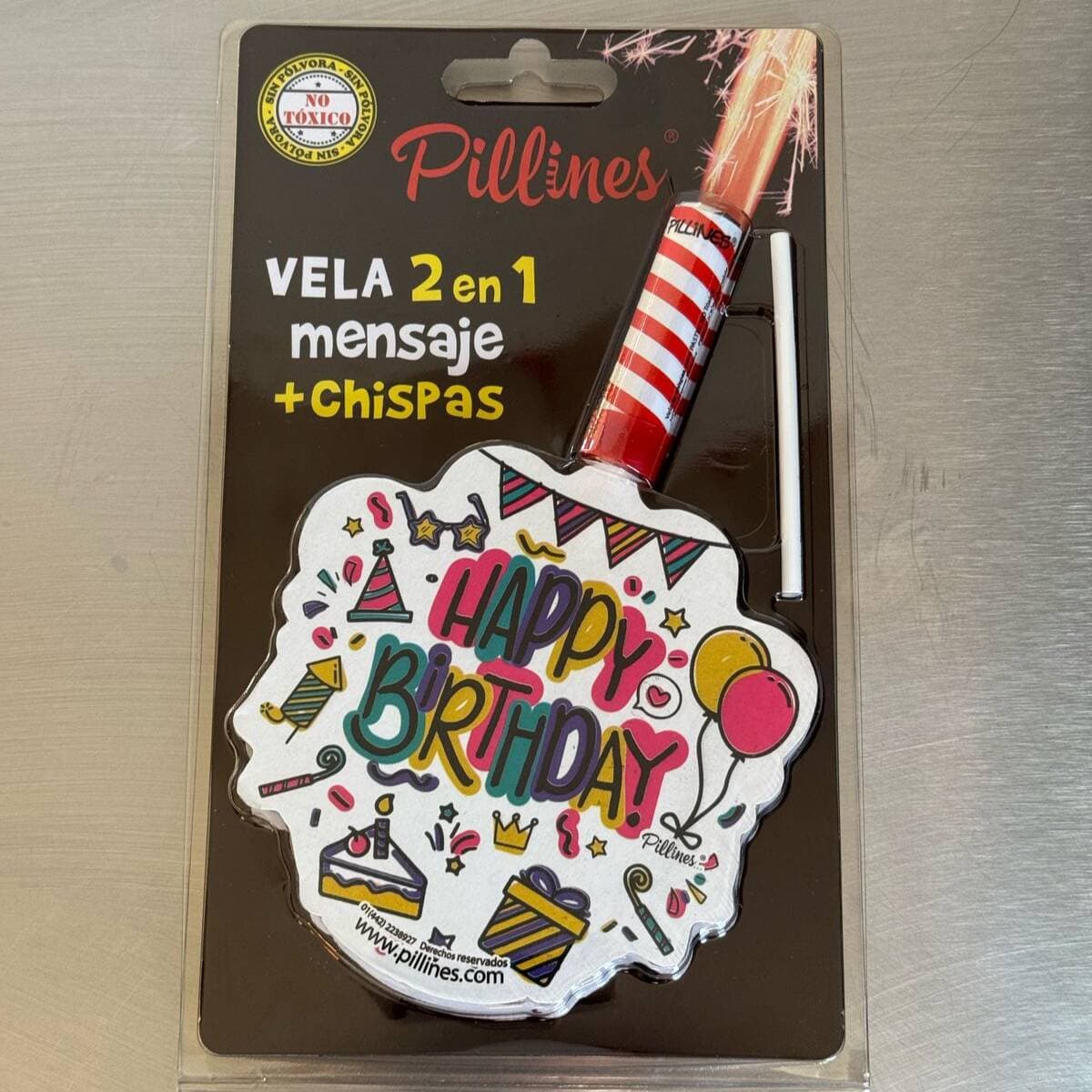 Vela Happy Birthday Pastel Y Bastones Pirotecnia