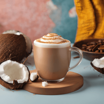 Latte Caliente de Coco