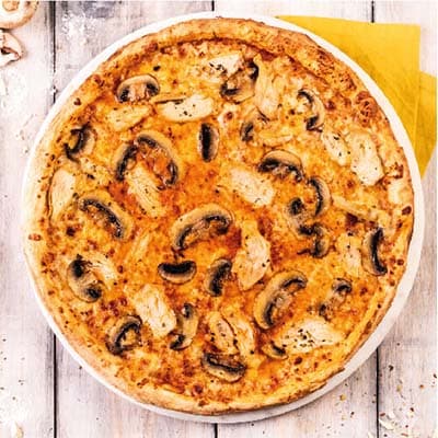 PIZZA POLLO Y CHAMPIÑONES