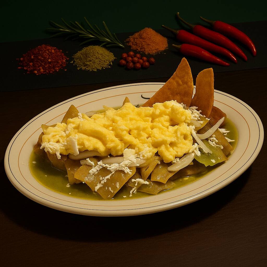 CHILAQUILES VERDES CON HUEVO