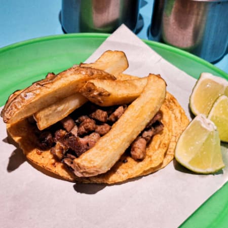 Taco de Suadero con papas