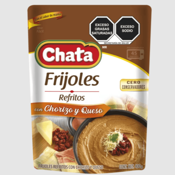 Frijoles refritos con chorizo y queso 400 GR