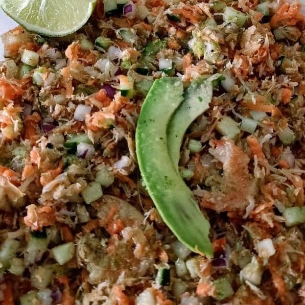 Ceviche de camarón seco