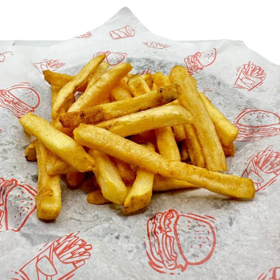 Papas a la francesa con queso y catsup