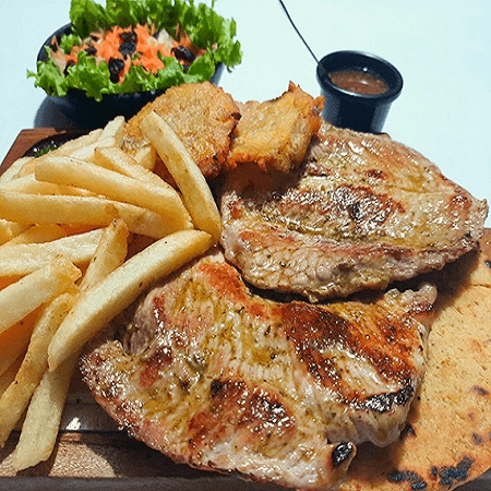 Lomo de cerdo en salsa bbq de 250gr+gaseosa 250ml