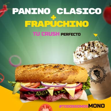 Panino Clasico y Capuccino Frappe