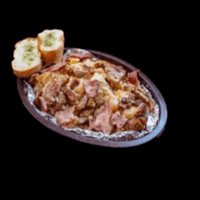 Papa Bistec/tocino  + Papas Fritas