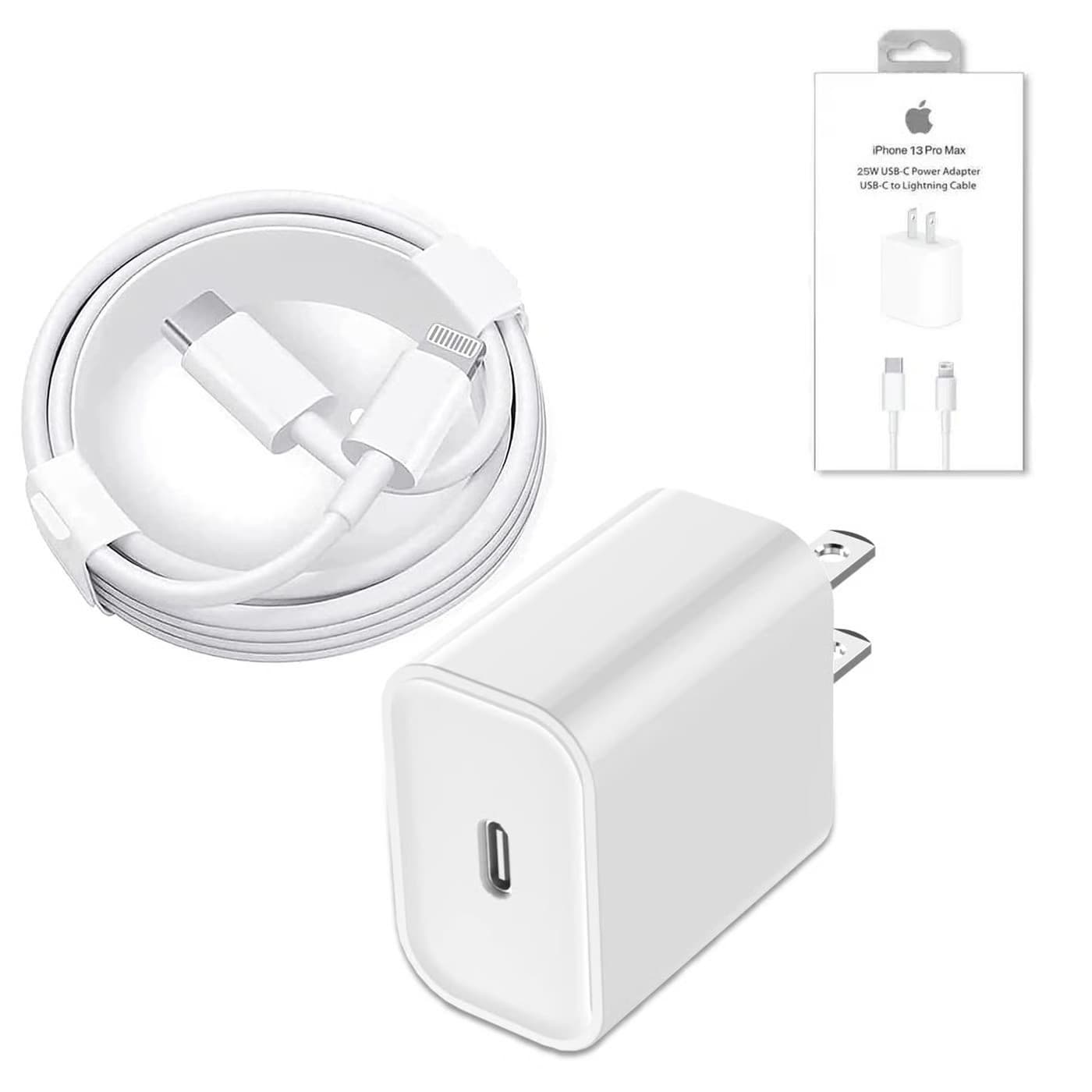 Adaptador Iphone Carga Rapida 25w + Cable Gener...