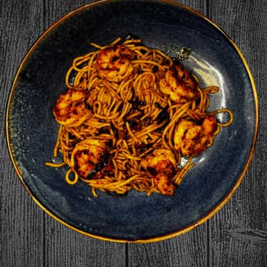 Espagueti con Camarones