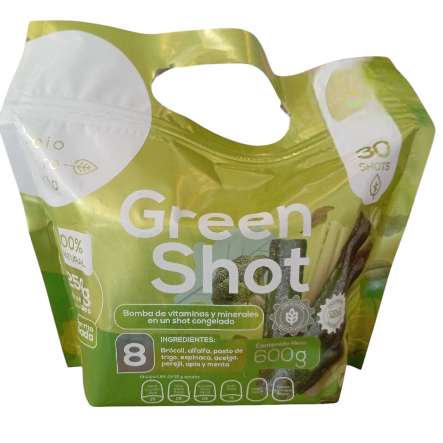 Paquete 30 Shot Vegetale Congelados, Green Shot