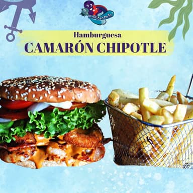 Hamburguesa de Camarón Chipotle