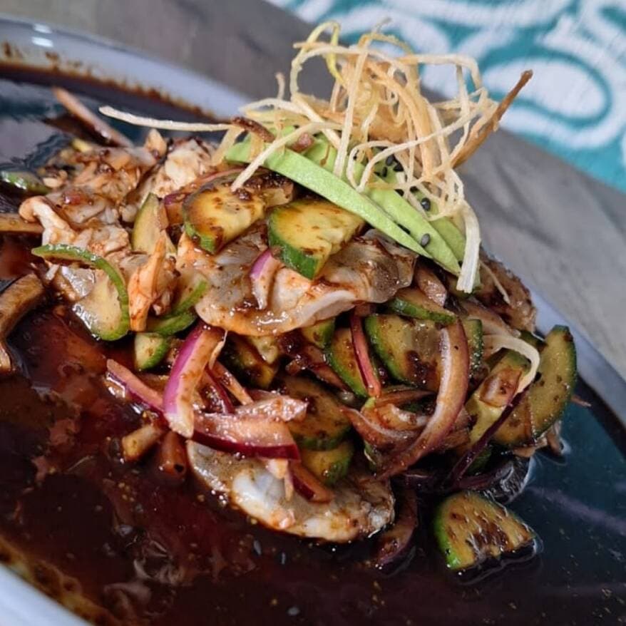 Tostada Aguachile Negro
