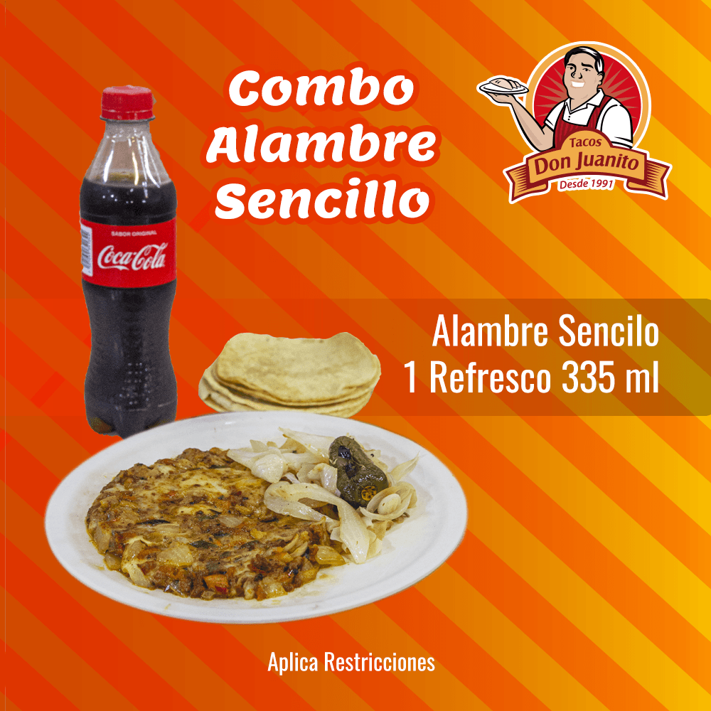 Alambre sencillo + coca cola 355ml