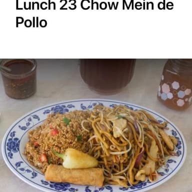 Lunches 23 Chow Mein de Pollo (espaguetis)