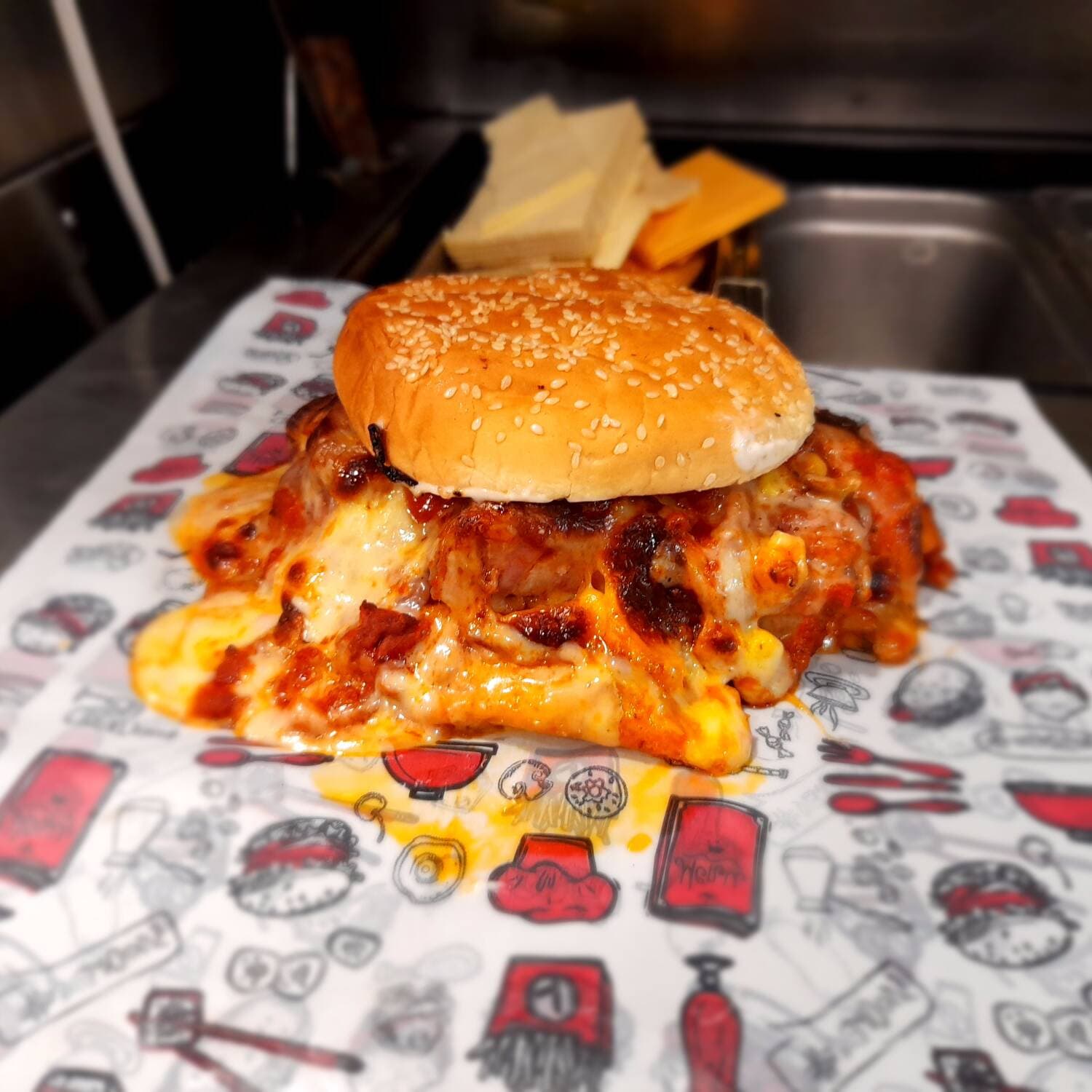 Hamburguesa 5 Quesos