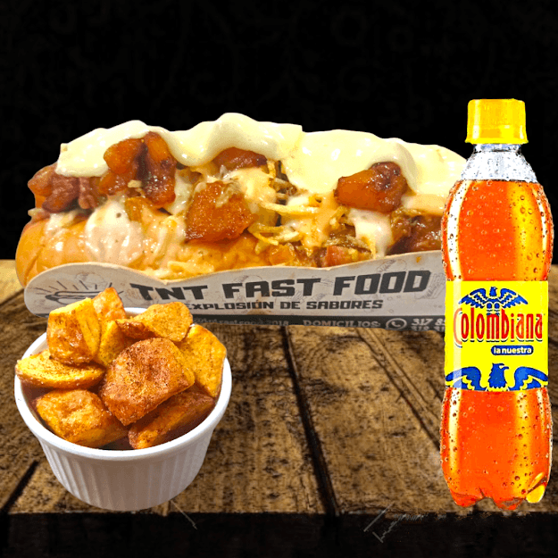 Combo Perro Zamba Americano con Papas y Gaseosa