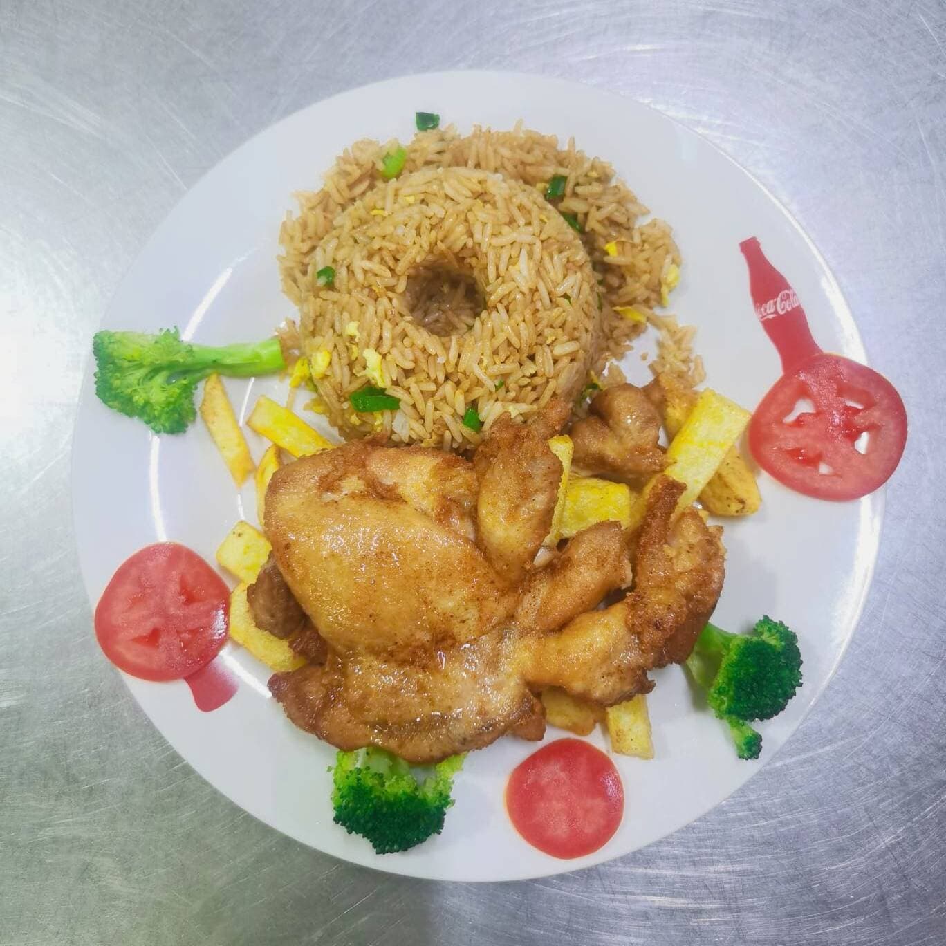 pollo frito con papas